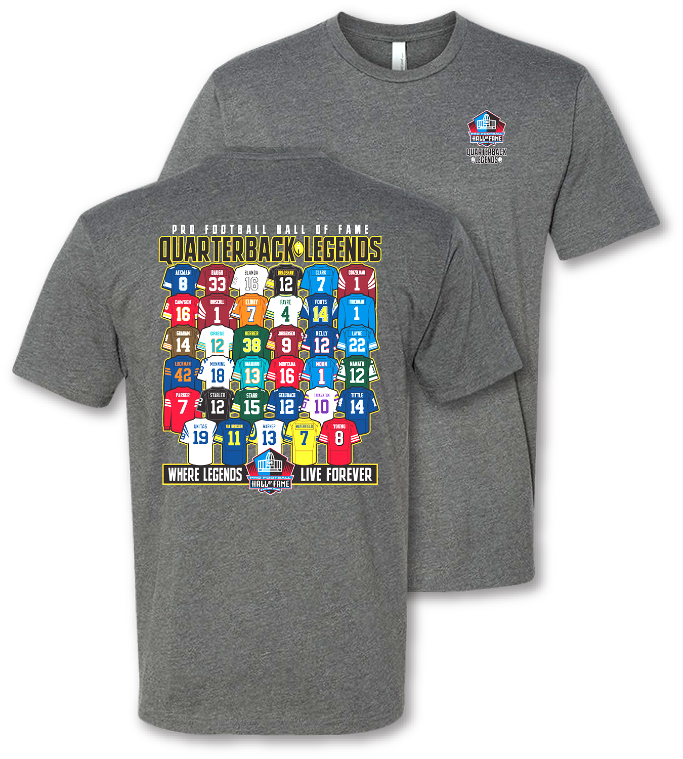 Hall Of Fame Quarterback Legends T-Shirt