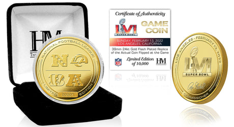 Bengals vs. Rams Highland Mint Super Bowl LVI Dueling Gold Flip Coin