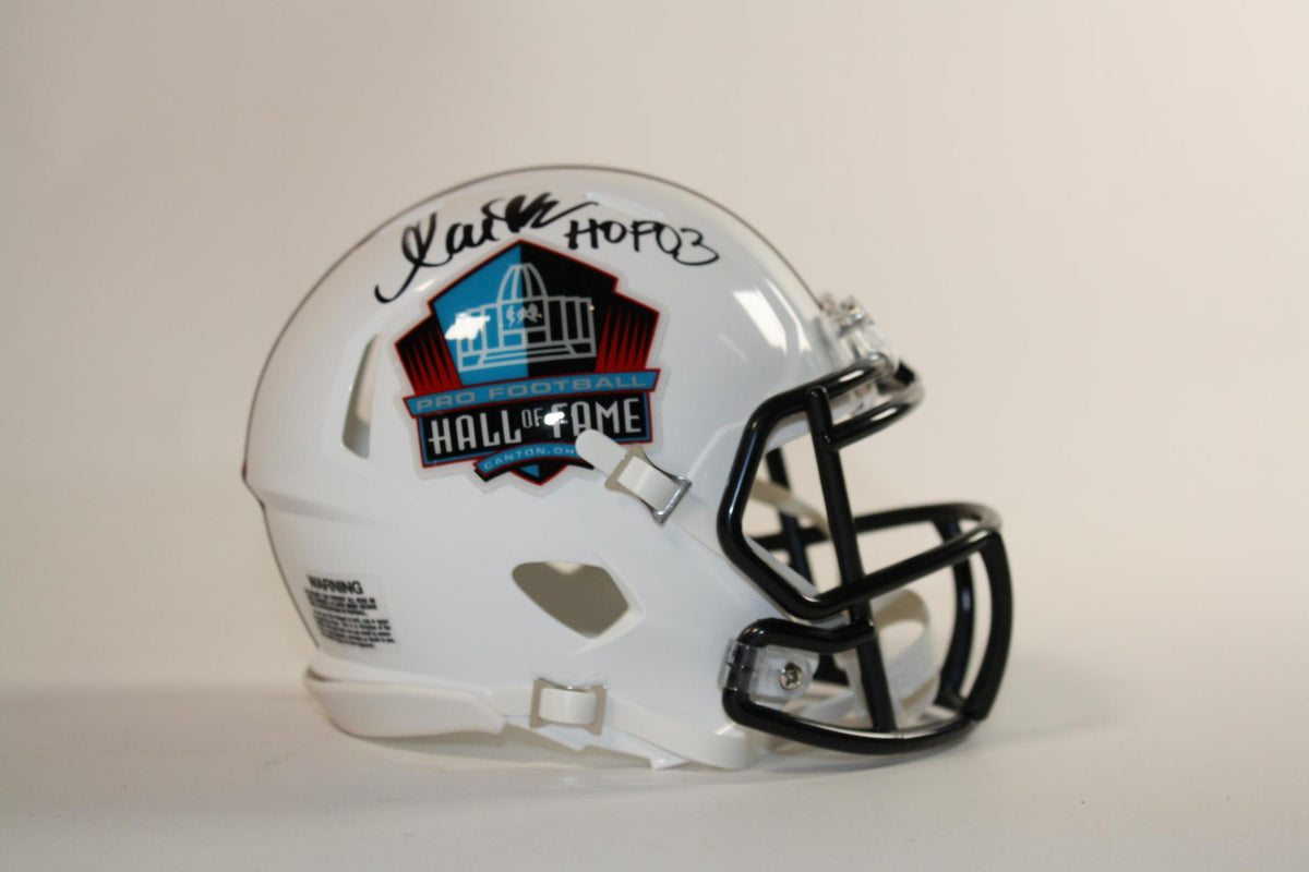 Marcus Allen Autographed Hall of Fame White Mini Helmet Pro Football Hall of Fame