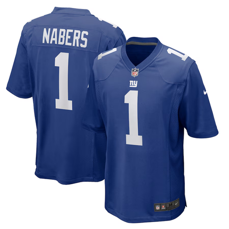 Giants Malik Nabers Nike Men's Blue Game Jersey