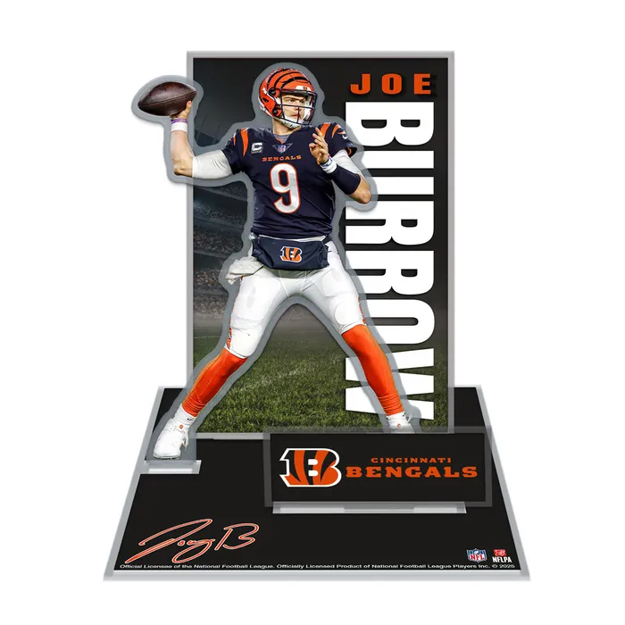 Bengals Joe Burrow 3D Collector Stand Pro Football Hall of Fame