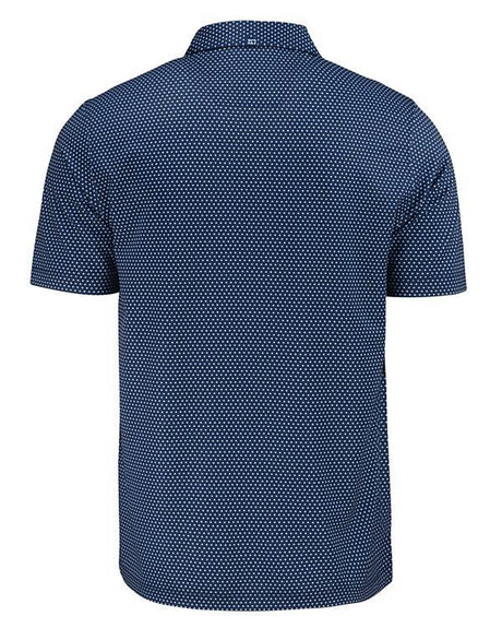 Hall of Fame Cutter & Buck Men's Navy Pike Eco Shadow Check Print Recycled Polo