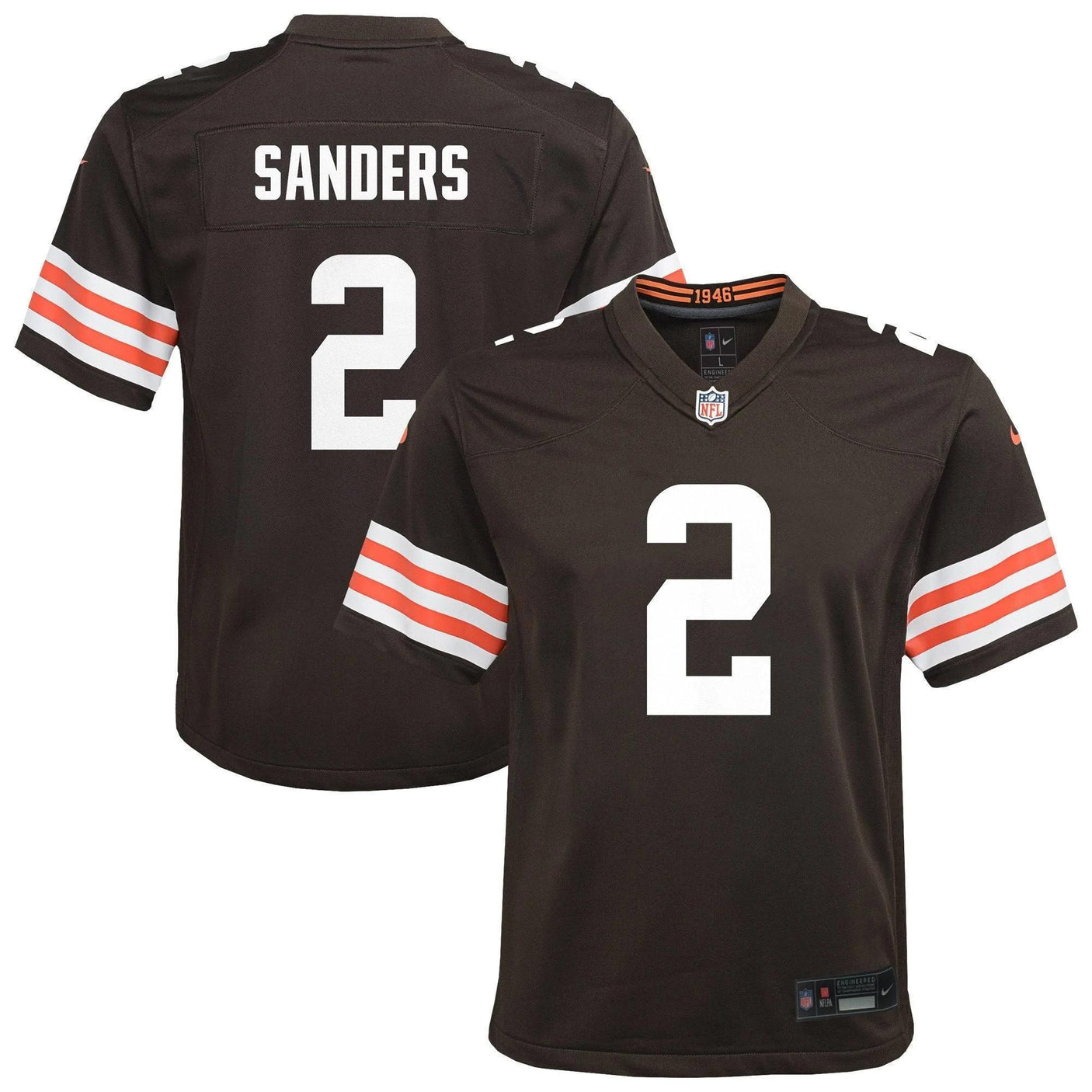 Browns Shedeur Sanders Youth Nike Game Jersey #2