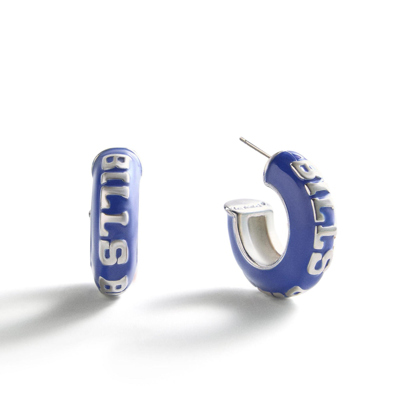 Bills Puffy Enamel Hoop Earrings