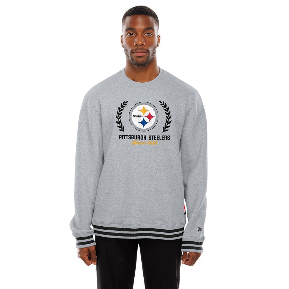 Steelers 2025 Men's New Era Grey Crewneck