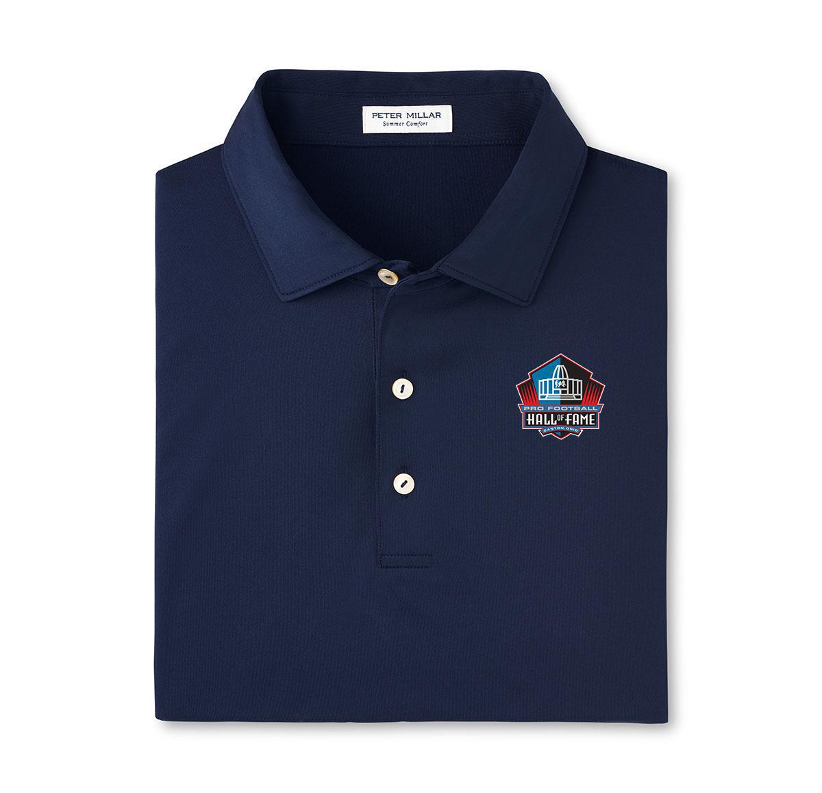 Hall of Fame Peter Millar Men's Navy Solid Performance Jersey Polo