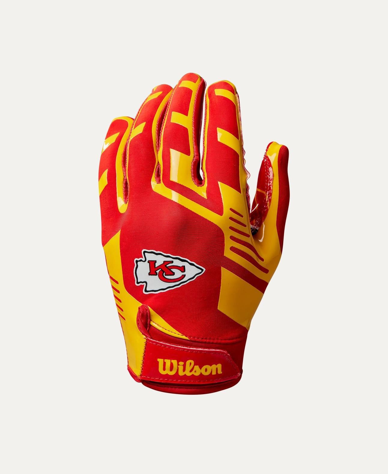 Chiefs 2025 Wilson Youth NFL Stretch Fit Receiver Gloves