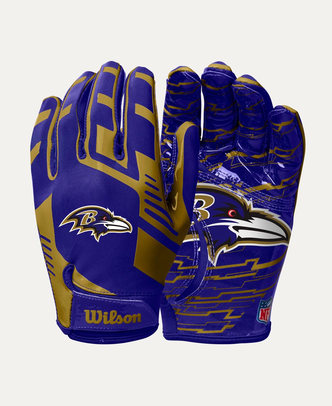 Ravens 2025 Wilson Youth NFL Stretch Fit Receivers Gloves