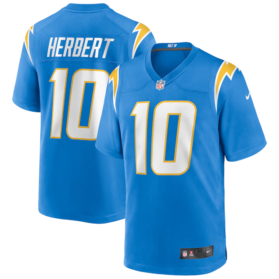 Chargers Justin Herbert Nike Men's Blue Game Jersey