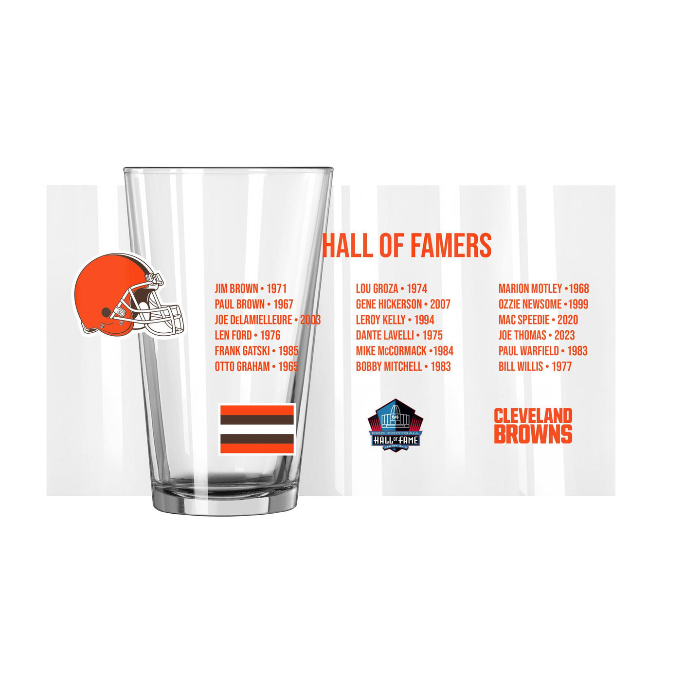 Browns Hall of Famer Pint Glass