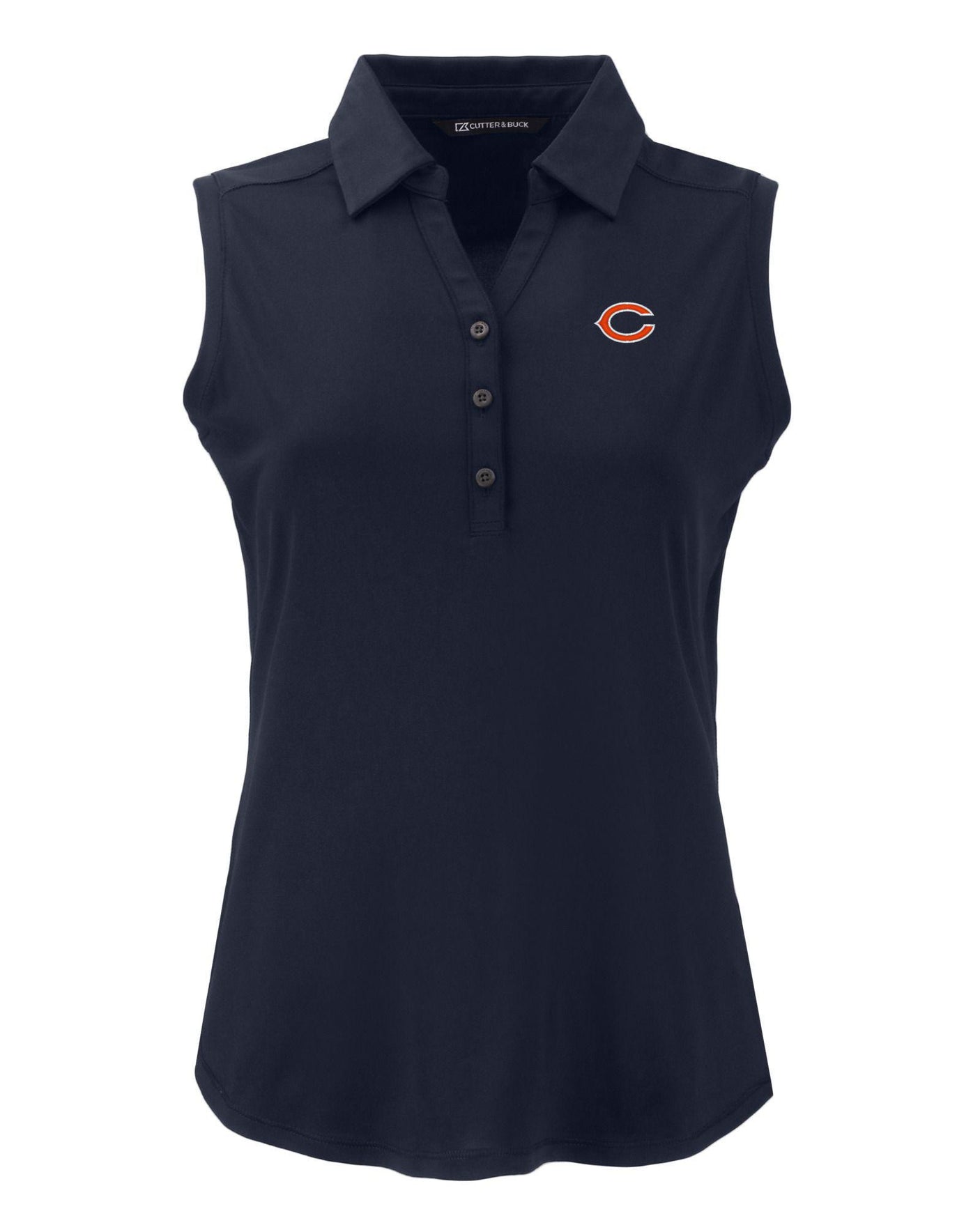 Bears Cutter and Buck Women's Navy Forge Eco Recycled Sleeveless Polo