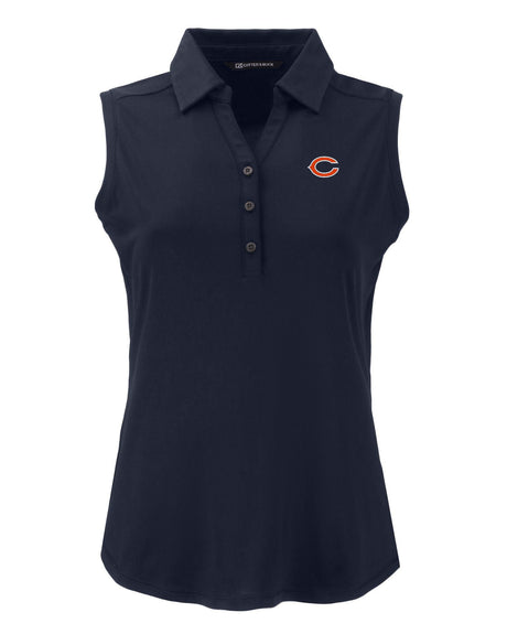 Bears Cutter and Buck Women's Navy Forge Eco Recycled Sleeveless Polo