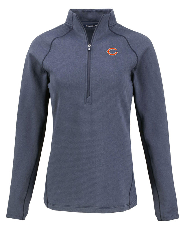 Bears Cutter and Buck Women's Navy Peshastin Eco Fleece Half Zip Pullover
