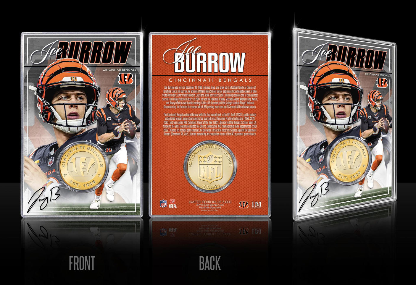 Bengals Joe Borrow Bronze Coin Card