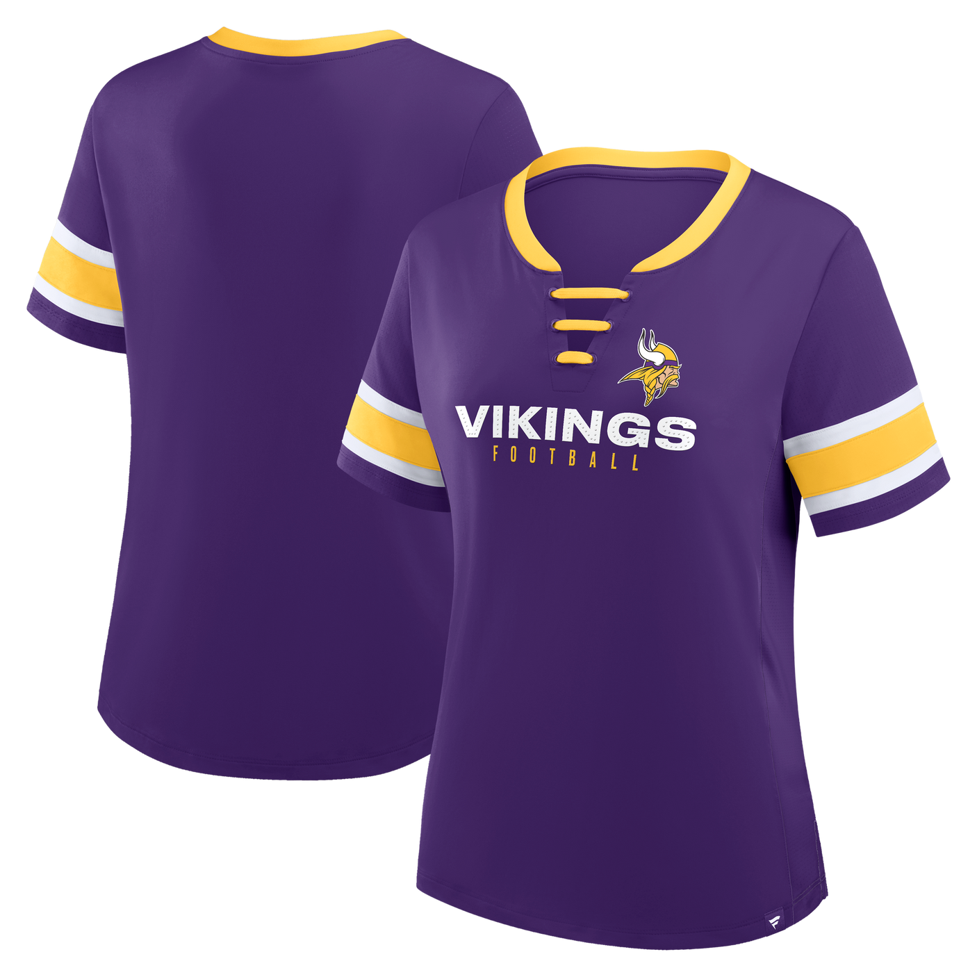 Vikings 2025 Fanatics Women's Draw Play Athena Lace Up T-Shirt