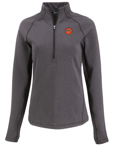 Bengals Cutter and Buck Women's Black Peshastin Eco Fleece Half Zip Pullover