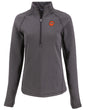 Bengals Cutter and Buck Women's Black Peshastin Eco Fleece Half Zip Pullover