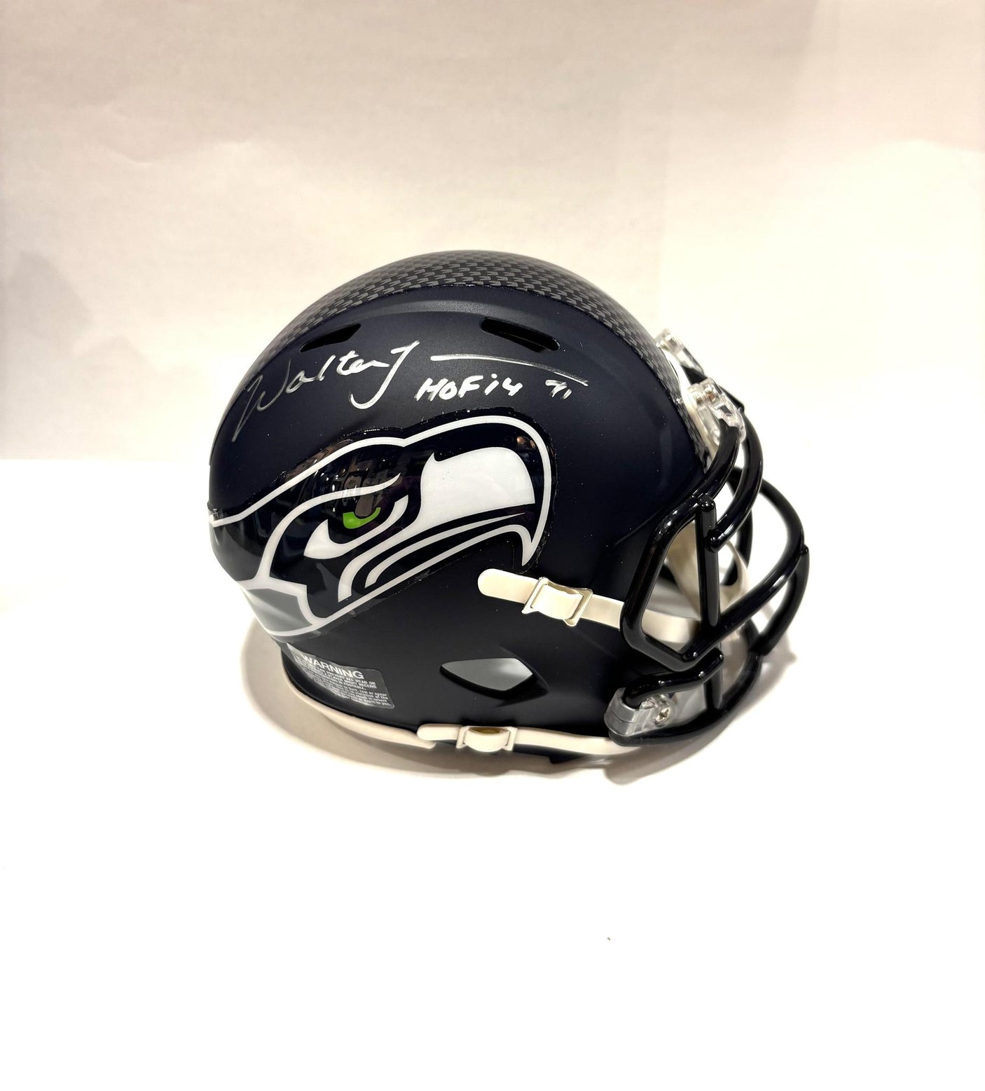 Walter Jones Autographed Seahawks Speed Mini Helmet with HOF Inscription