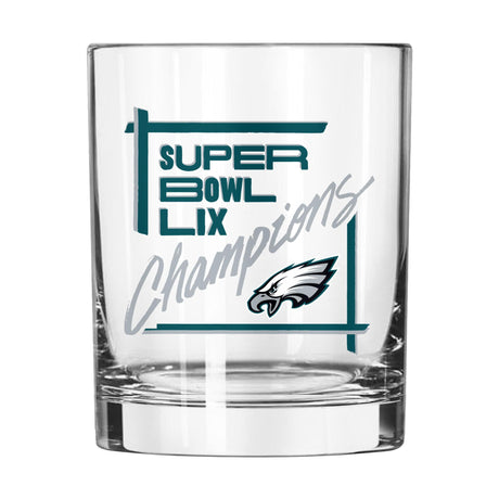 Eagles Super Bowl LIX (59) Champs Rocks Glass