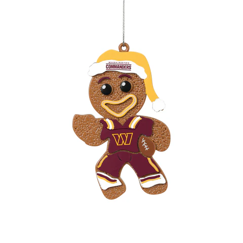 Commanders Gingerbread Man in Uniform Ornament