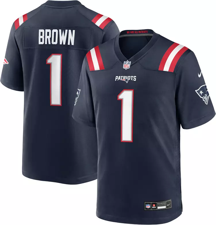 Patriots AJ Brown Youth Nike Game Jersey Pro Football Hall of Fame