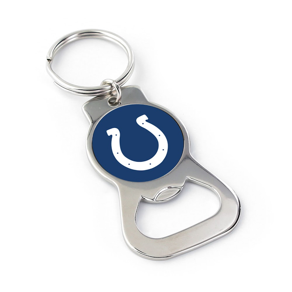 Colts Silver Bottle Opener Keychain