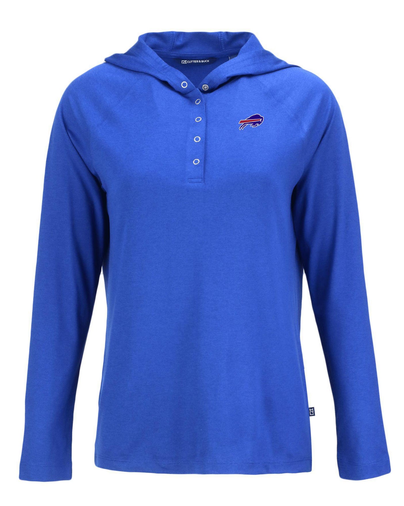 Bills Cutter and Buck Women's Blue Coastline Epic Comfort Eco Hooded Shirt