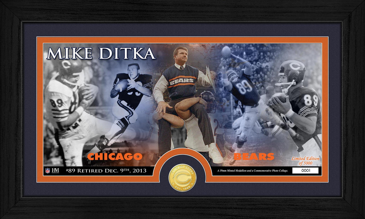Bears Mike Ditka Jersey Retirement Bronze Coin Pano Photo Mint Pro Football Hall of Fame