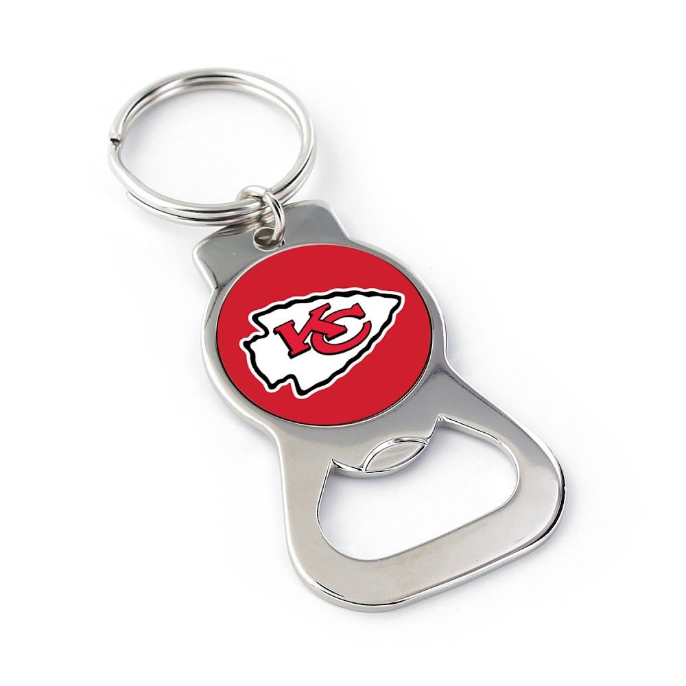Chiefs Silver Bottle Opener Keychain