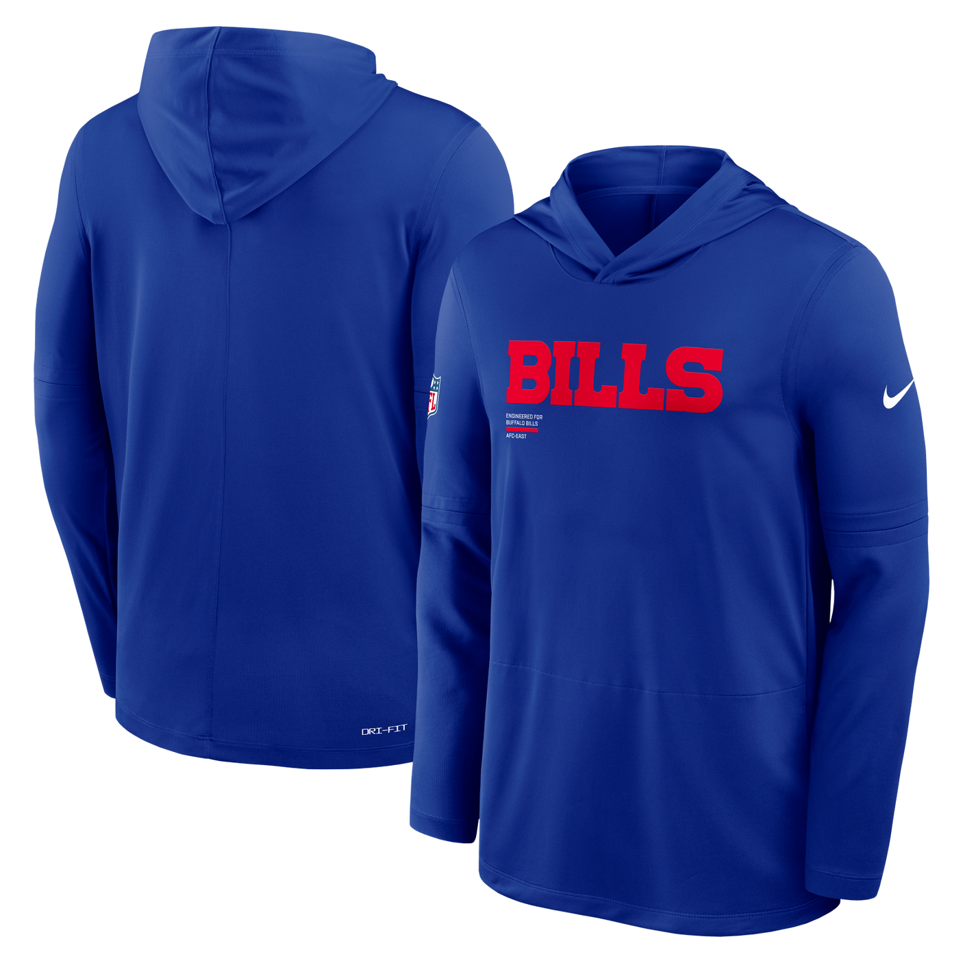 Bills 2025 Nike Men's Dri-Fit Lightweight Long Sleeve Hoodie Top