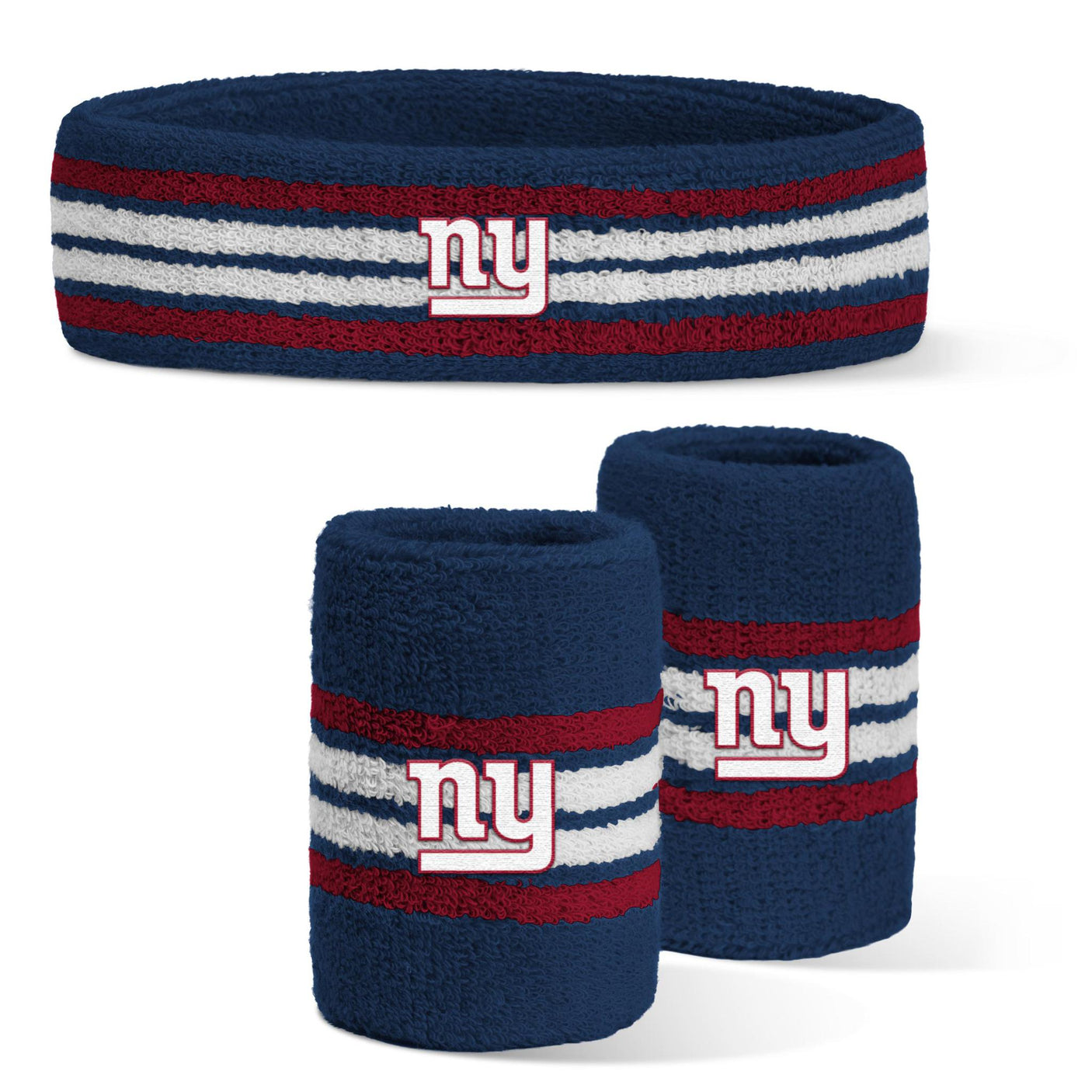 Giants 2025 Headband and Wristband 3-Piece Combo