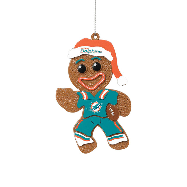 Dolphins Gingerbread Man in Uniform Ornament