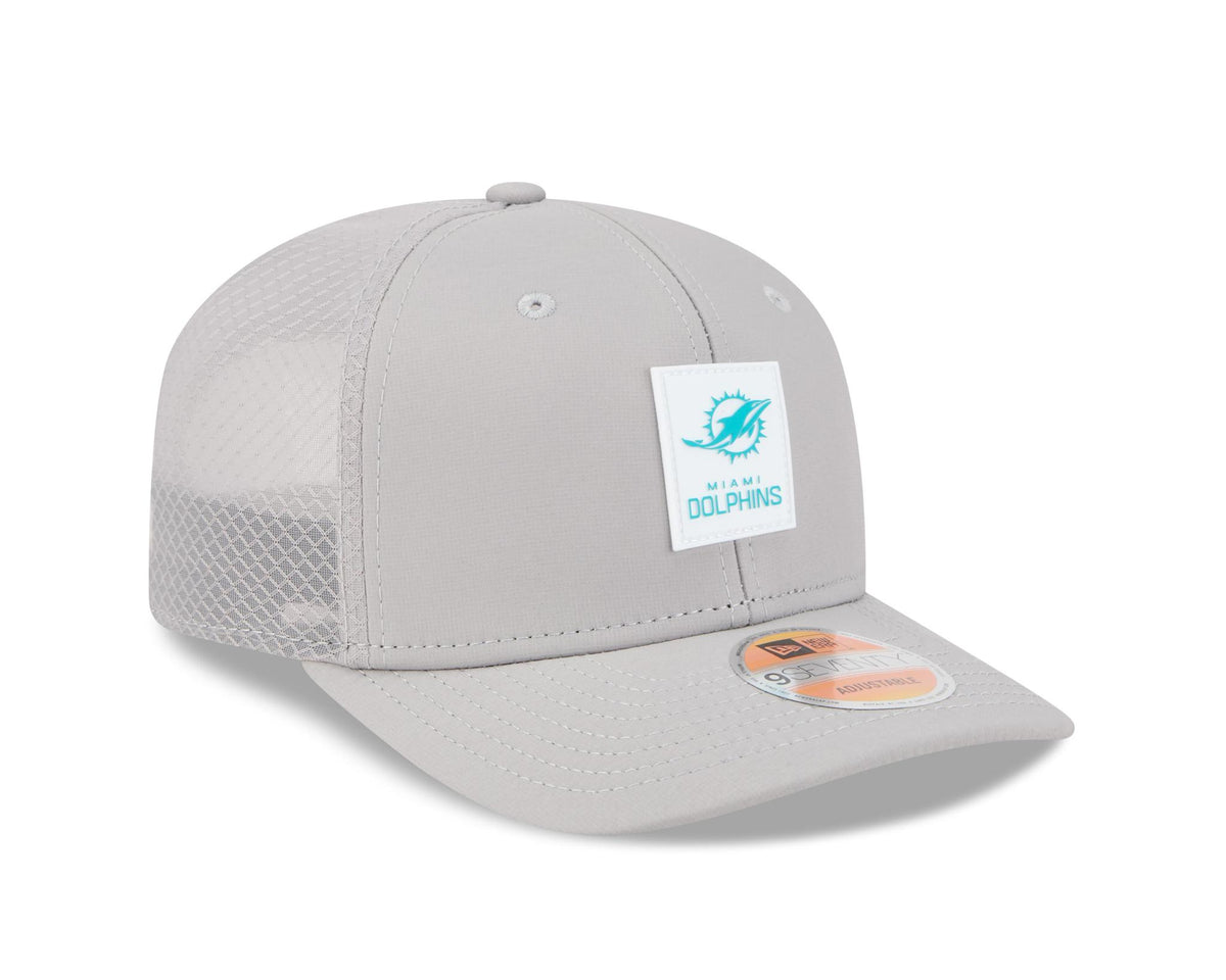 Dolphins 2025 New Era Men's 9SEVENTY Trucker Sideline Hat Pro Football Hall of Fame