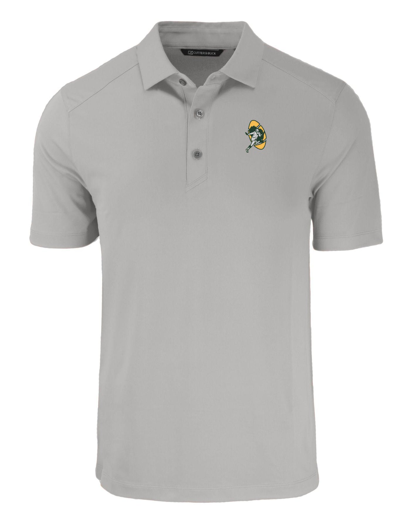 Packers Cutter and Buck Men's Polished Forge Eco Double Stripe Recycled Polo