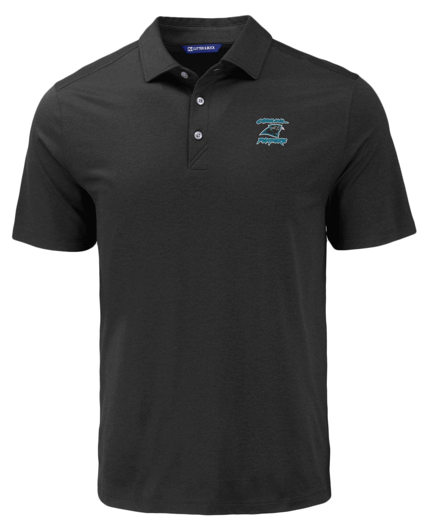 Panthers Cutter and Buck Men's Black Coastline Epic Comfort Eco Polo