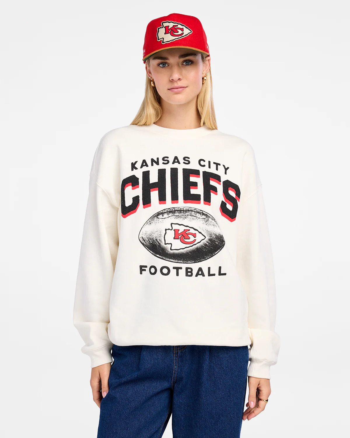 Chiefs 2025 '47 Brand Women's Arch Cloud Oversized Crewneck