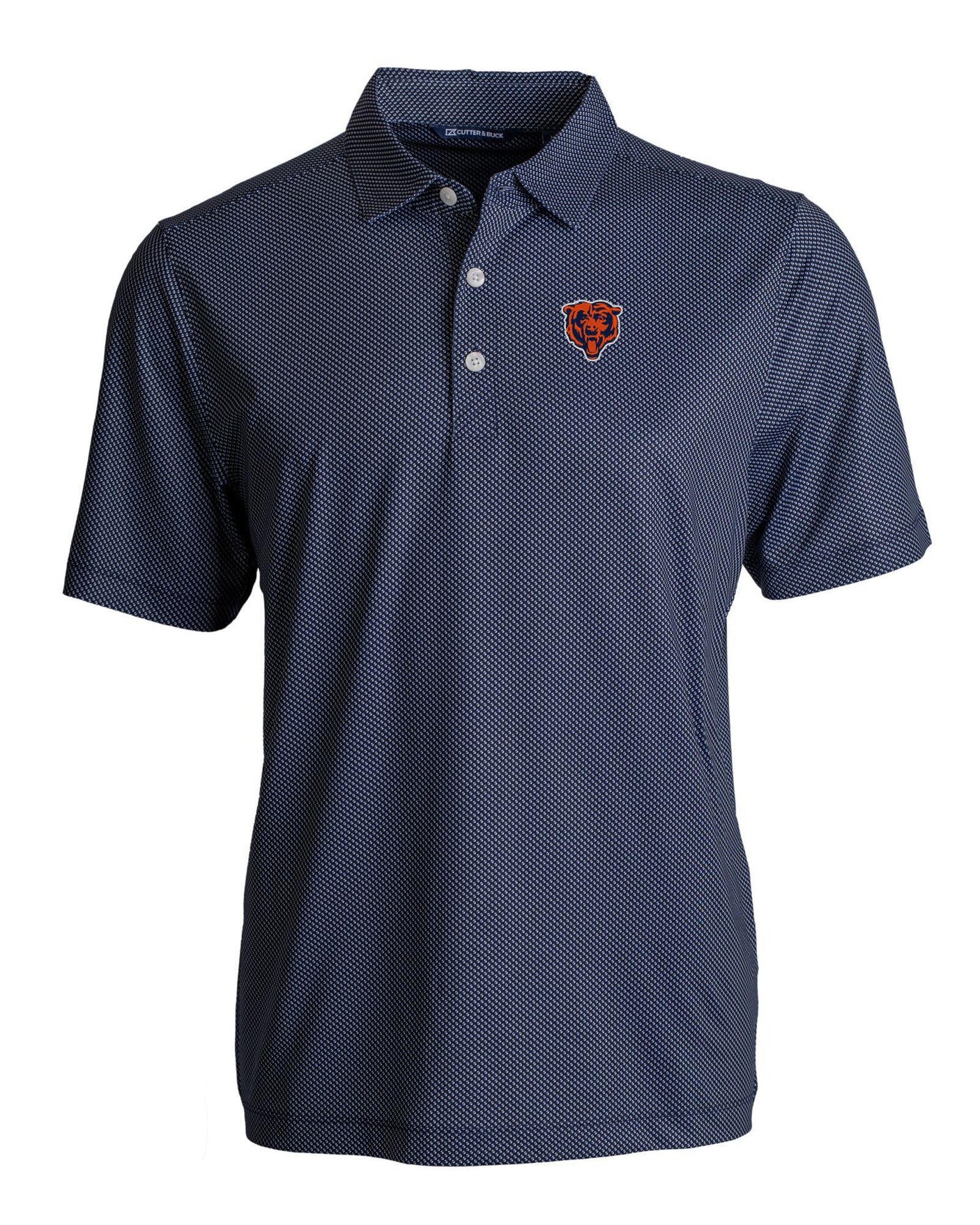 Bears Cutter and Buck Men's Navy Pike Eco Symmetry Print Recycled Polo