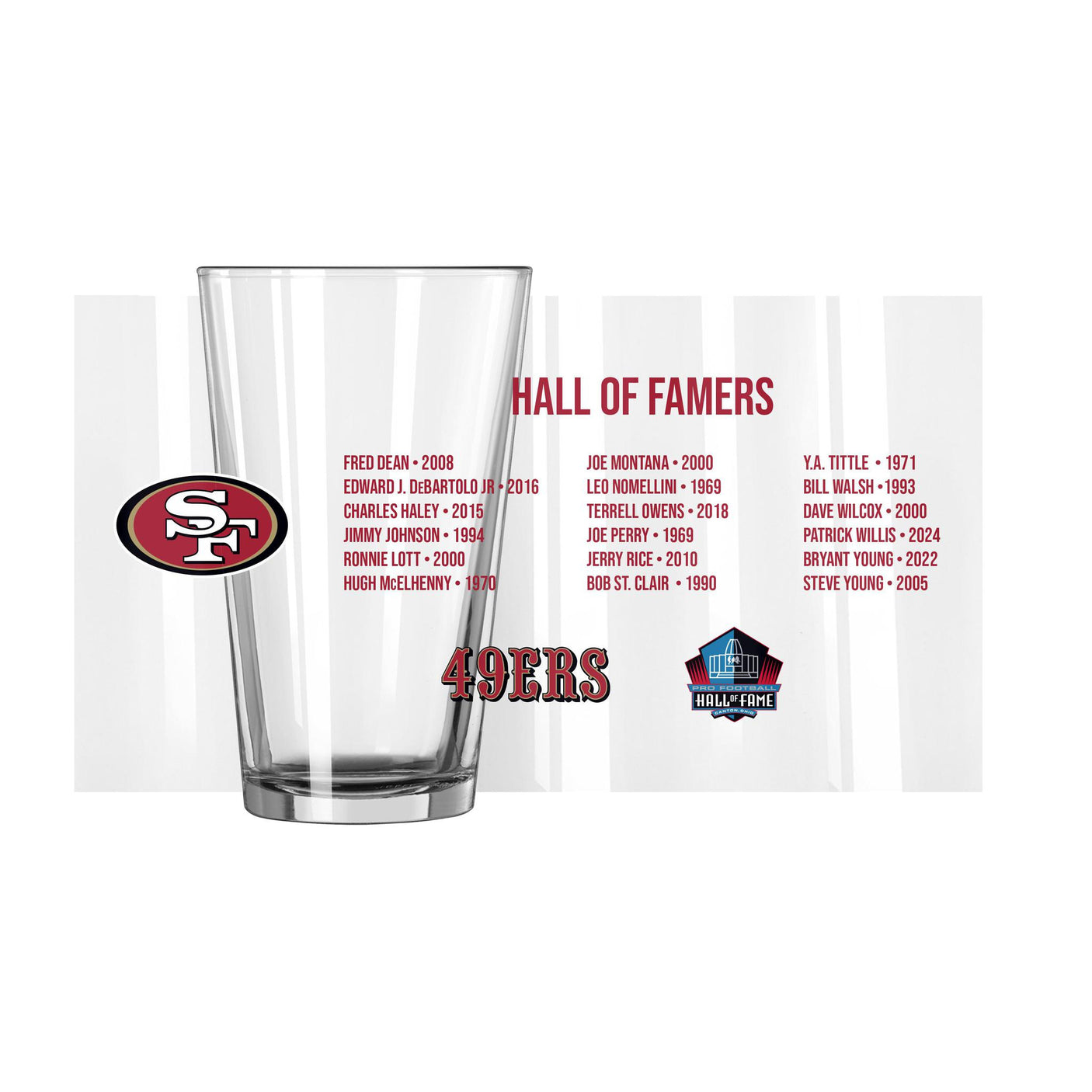 49ers Hall of Famer Pint Glass