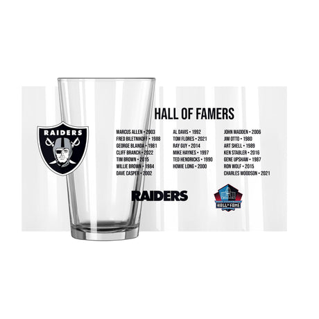 Raiders Hall of Famer Pint Glass