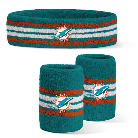 Dolphins 2025 Headband and Wristband 3-Piece Combo
