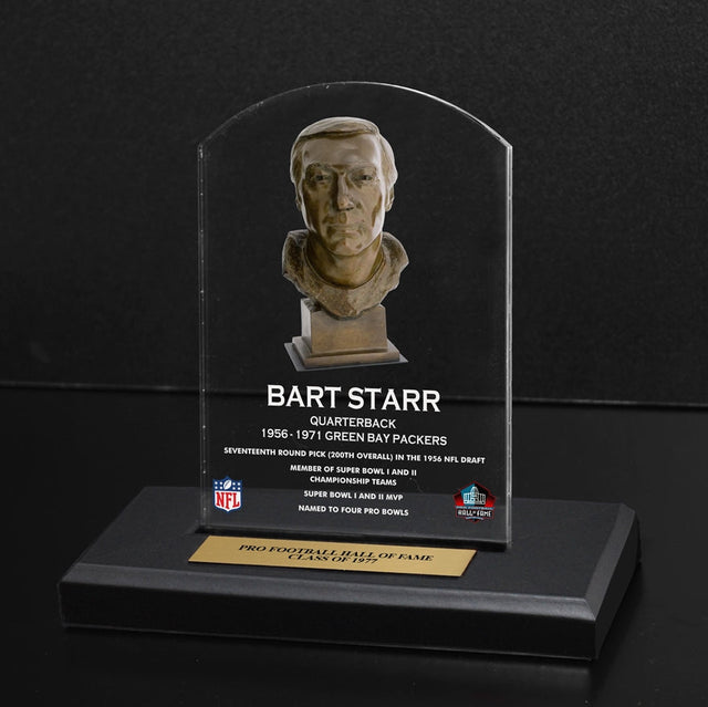 Bart Starr 1977 NFL Hall of Fame Acrylic Bust Desk Top