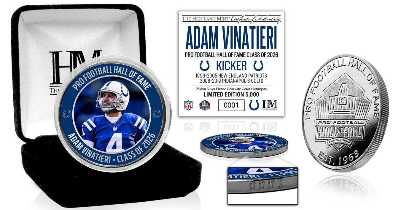 Adam Vinatieri Colts Class of 2026 Hall of Fame Induction Silver Plated Coin
