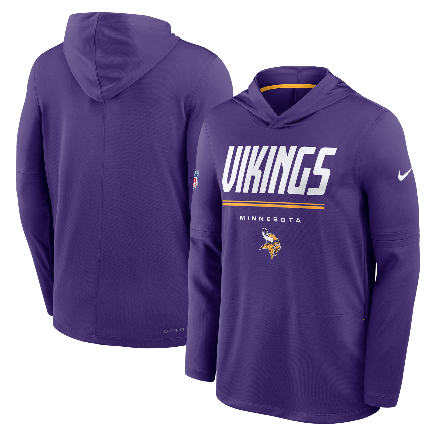 Vikings 2026 Nike Men's Dri-Fit Lightweight Long Sleeve Hoodie Top