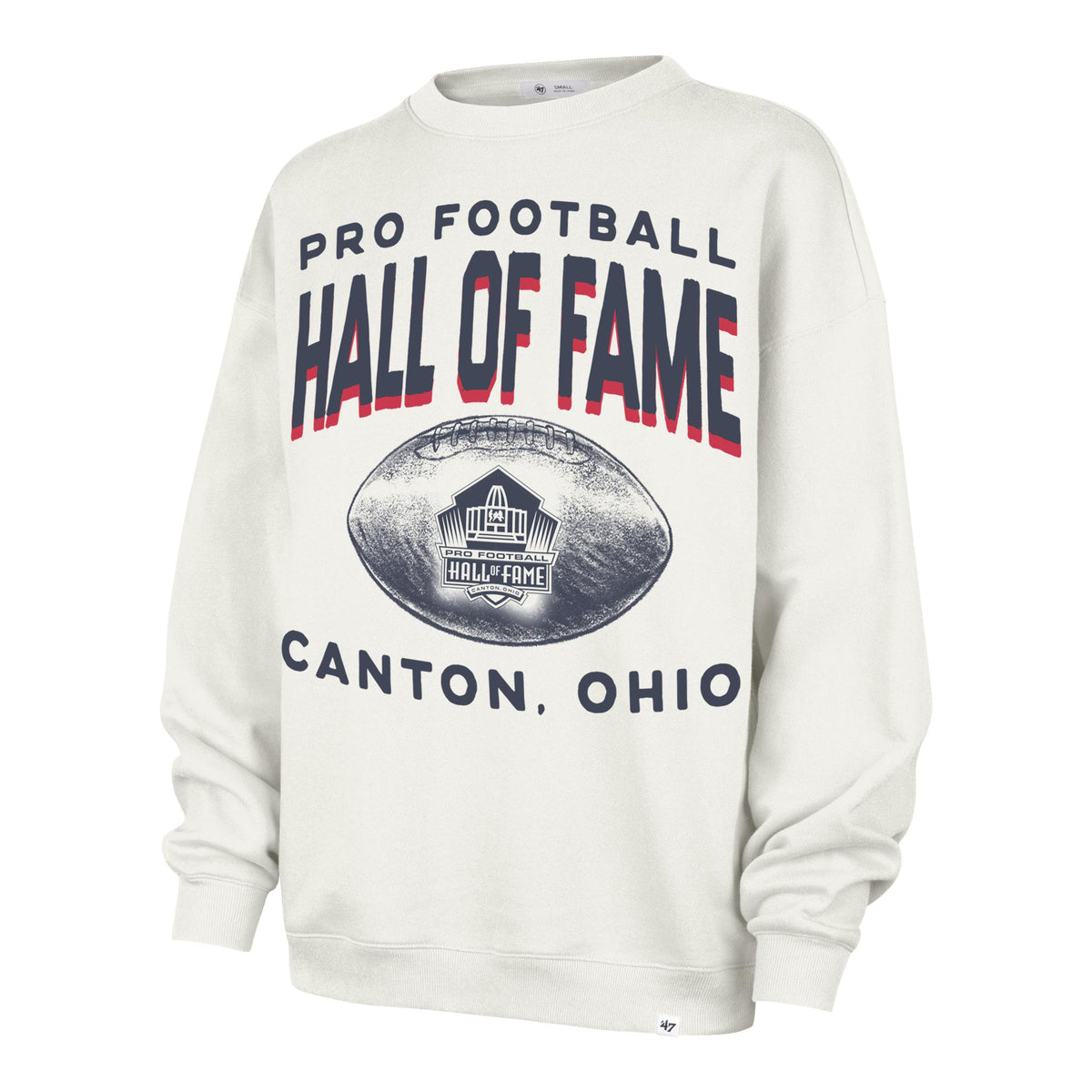 Hall of Fame 2025 '47 Brand Women's Arch Cloud Oversized Crewneck Pro Football Hall of Fame