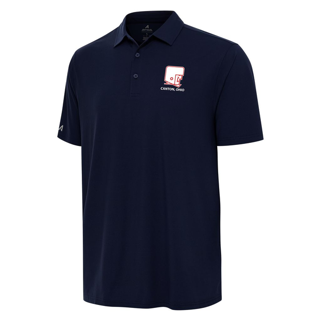 Hall of Fame Antigua Men's Navy Solid Era Throwback Polo