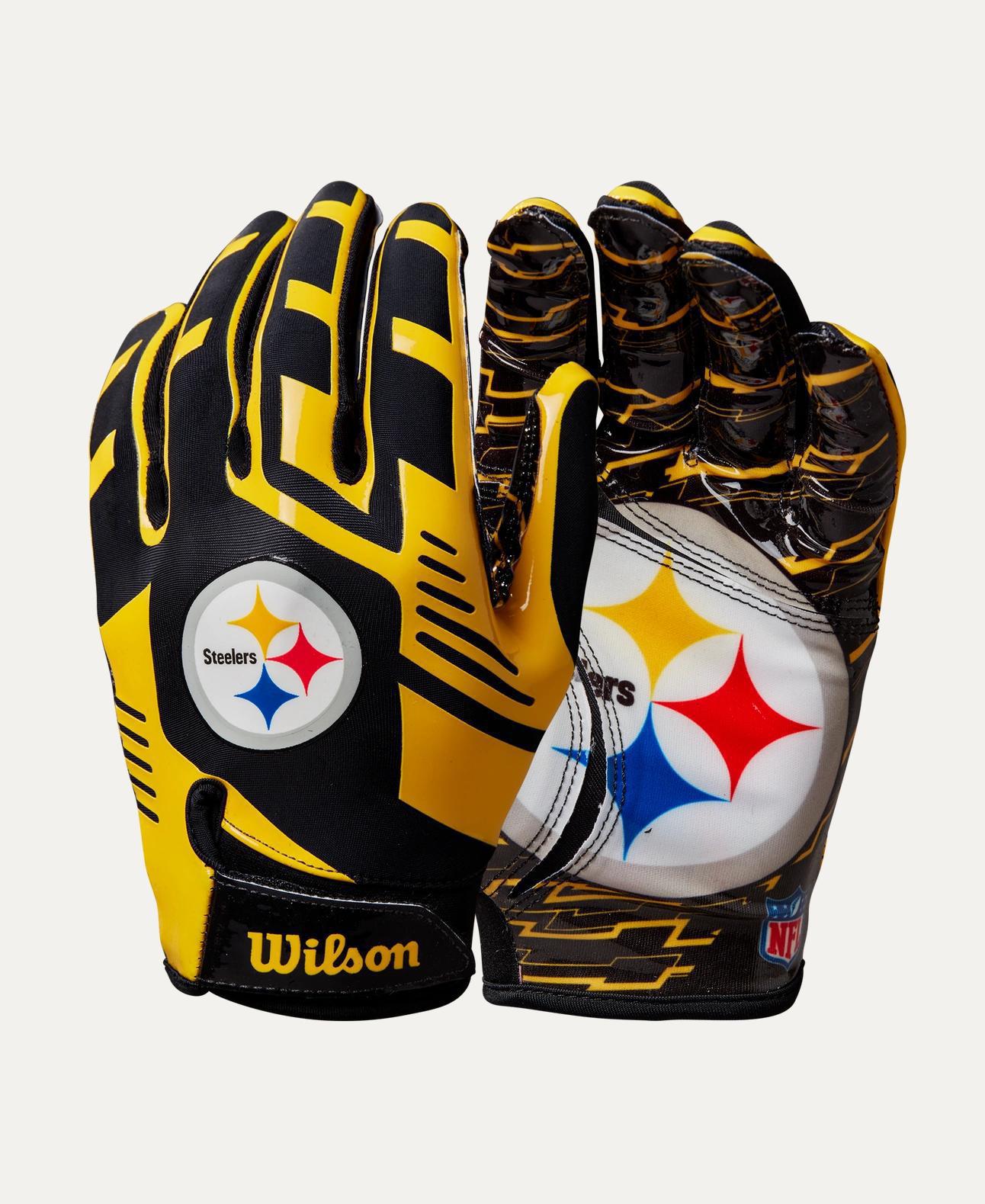 Steelers 2025 Wilson Adult NFL Stretch Fit Receivers Gloves