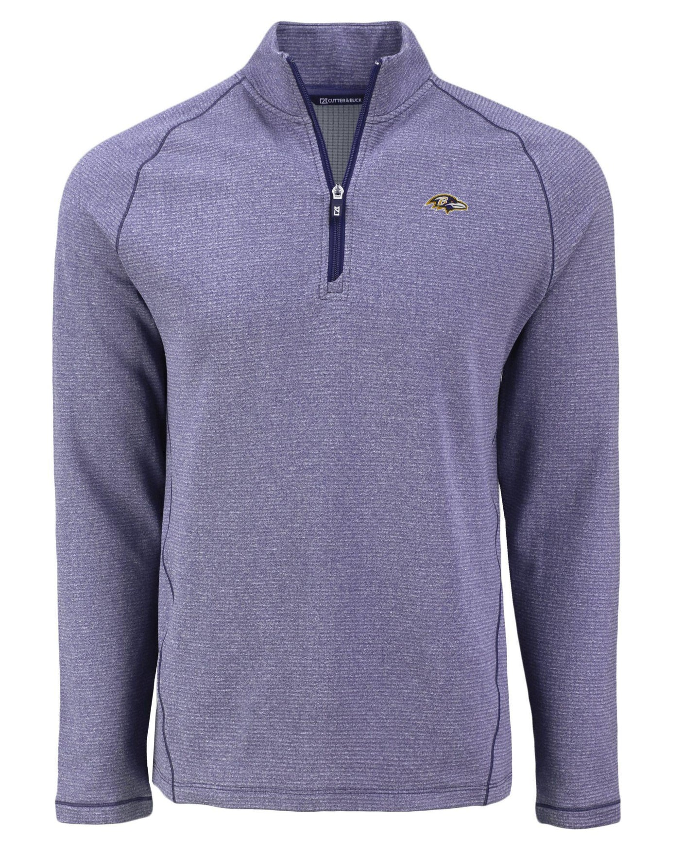 Ravens Cutter and Buck Men's Purple Peshastin Eco Fleece Half Zip Pullover