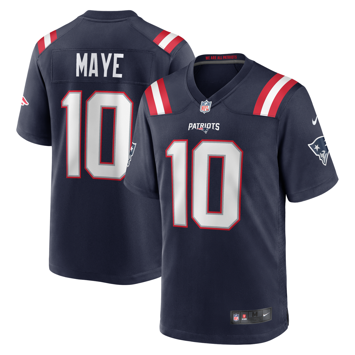 Patriots Drake Maye Men's Navy Nike Game Jersey