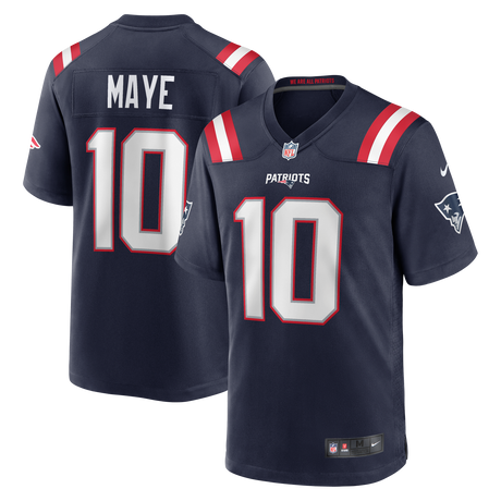 Patriots Drake Maye Men's Navy Nike Game Jersey