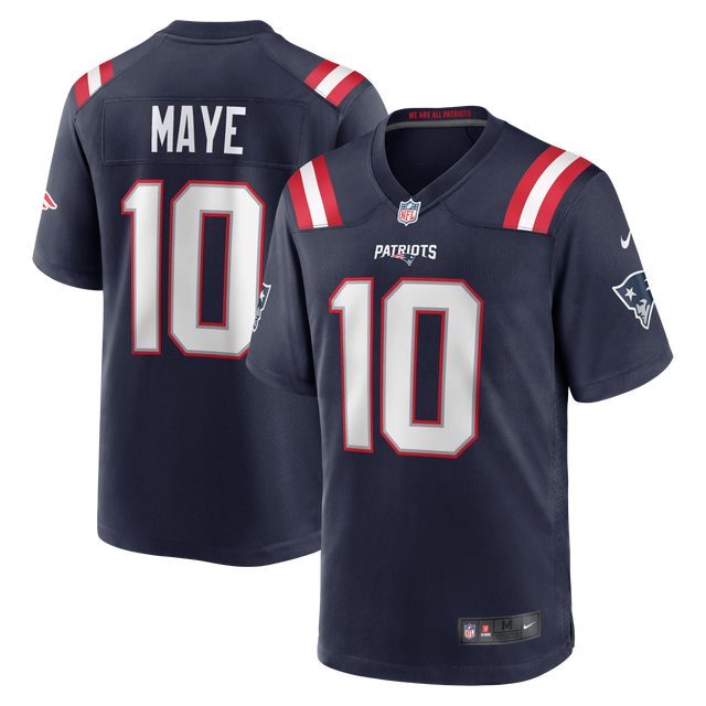 Patriots Drake Maye Men's Navy Nike Game Jersey